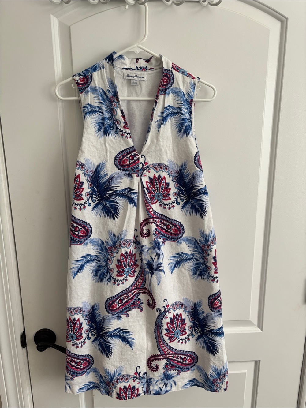 Tommy Bahama Bombaisley Linen-Blend Shift Dress Women's Tropical Paisley Large